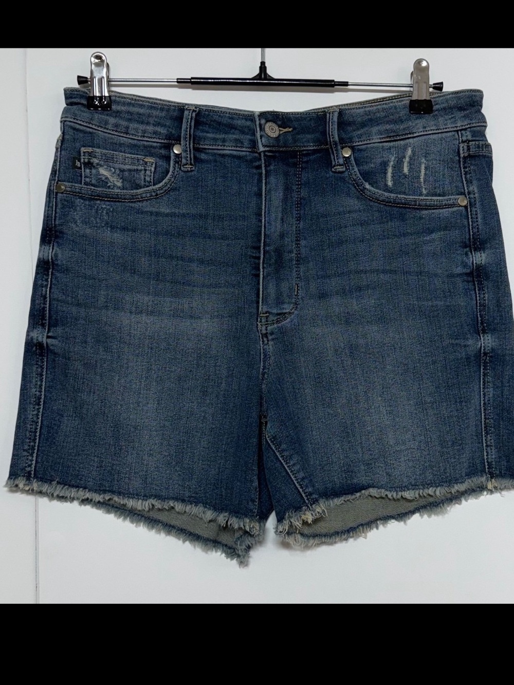 Judy Blue Medium Wash Frayed Hem Denim Shorts